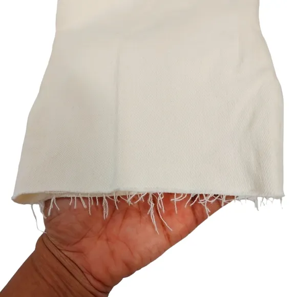 L'agence Sada Cropped Slim High Rise Vintage White Jeans