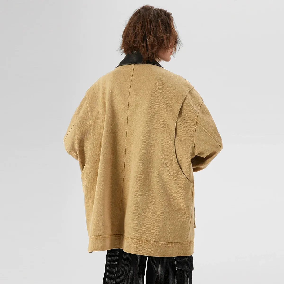 Leather Collar Utility Jacket