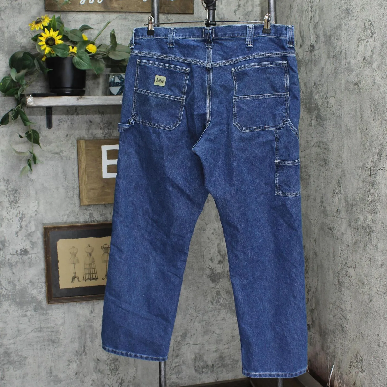 Lee LEE Men's Dungarees Losse-Fit Carpenter Jean A0049 Retro Stone Blue 38x30