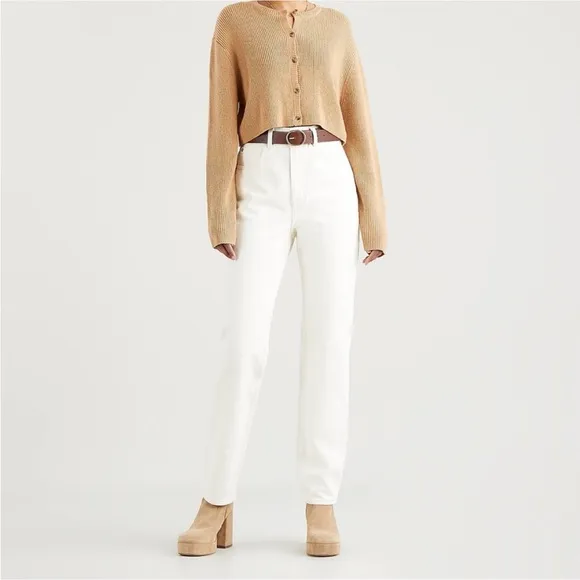 LEVI 70s Aritzia Premium High Slim Straight Jeans White