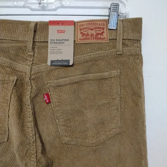 Levi's - 30x30 314 Shaping Straight Corduroy Jeans