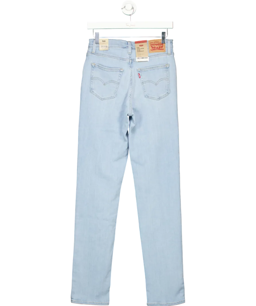 levis Blue 724 High Rise Slim Straight Leg Jeans W28