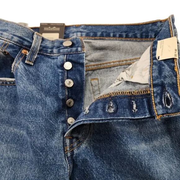 Levi's Premium Distressed 501 Button Fly Jeans 26 NWT