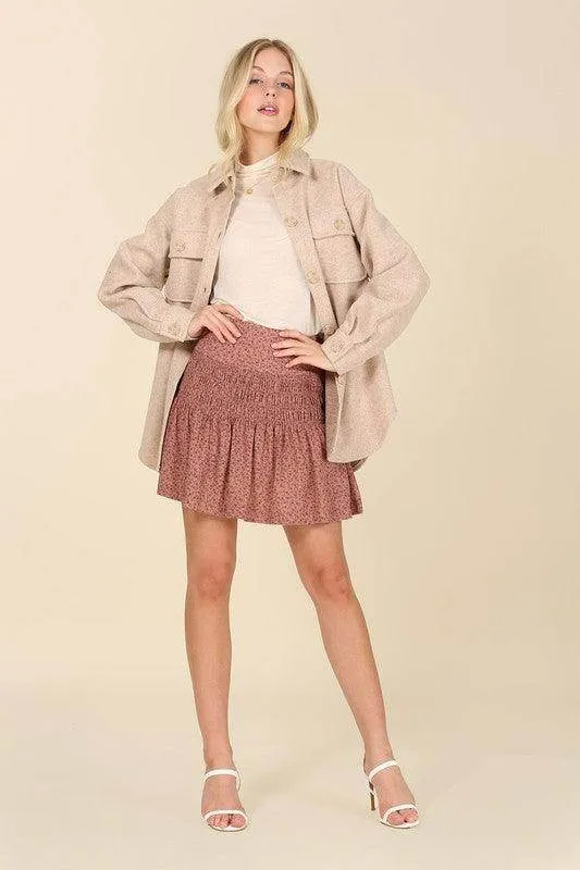 Light Beige Shacket with Pockets