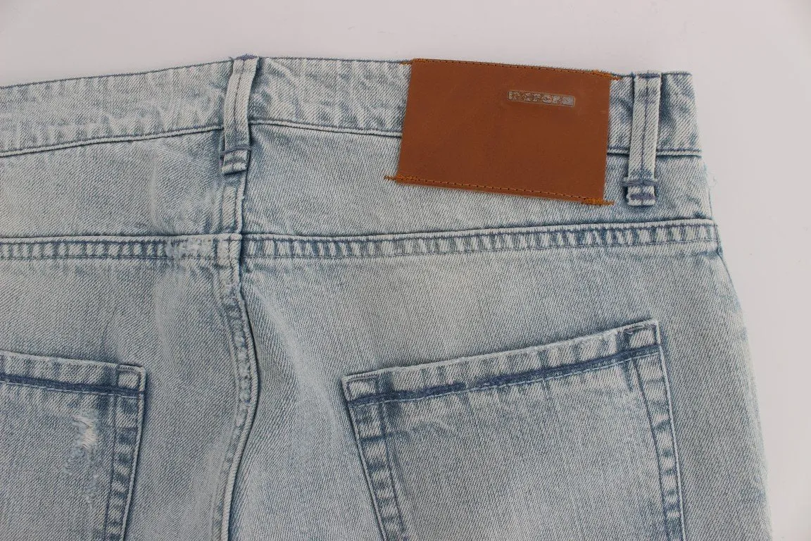 Light Blue Wash Cotton Straight Fit Jeans