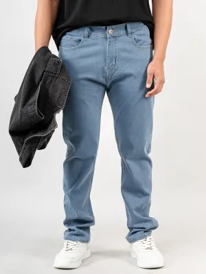 Light Indigo Slim Fit Denim Jeans For Mens