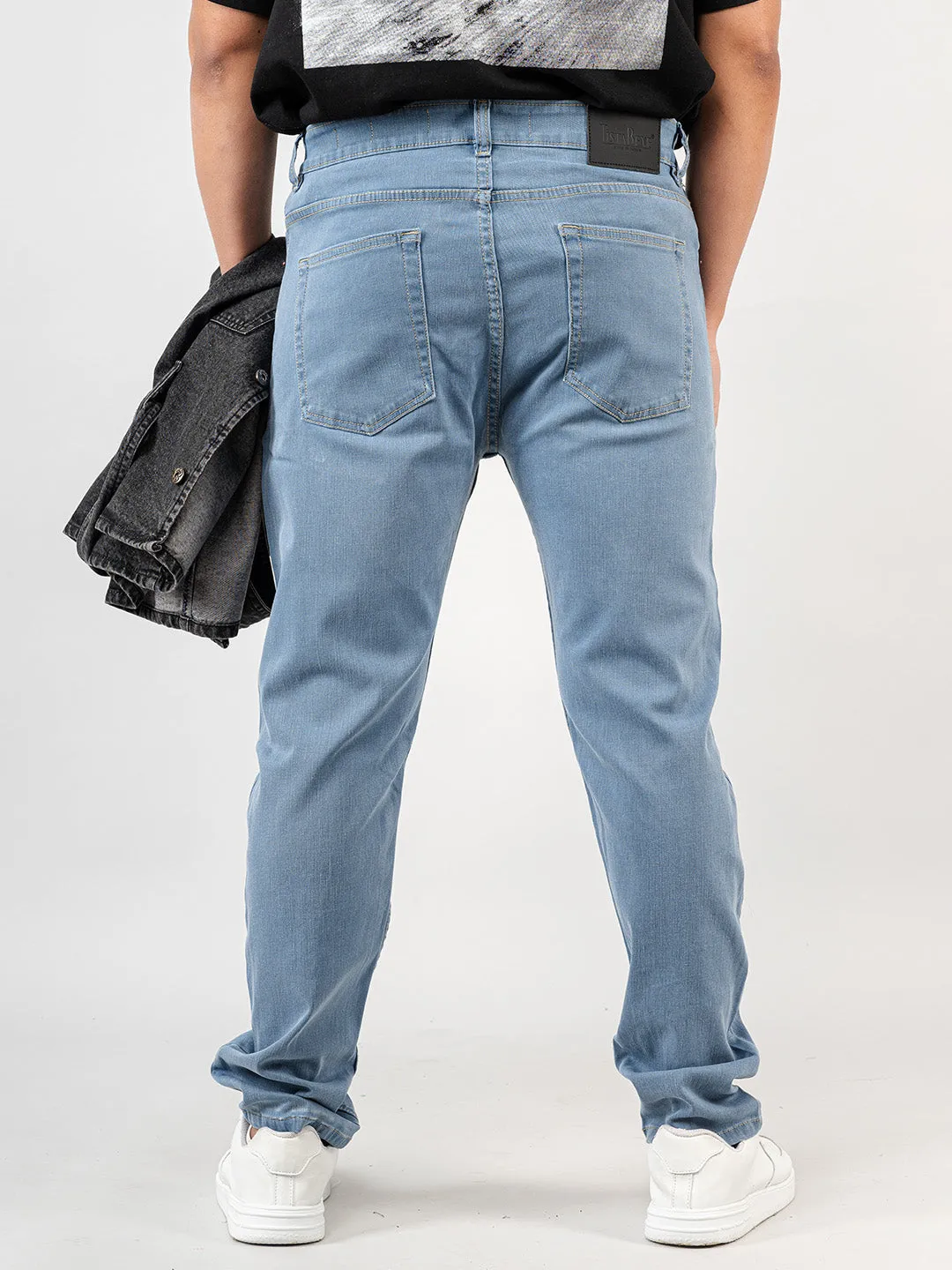 Light Indigo Slim Fit Denim Jeans For Mens