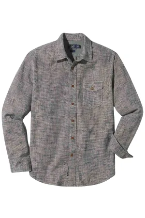 LINEAR SLUB TWILL SHIRT Moss Gray