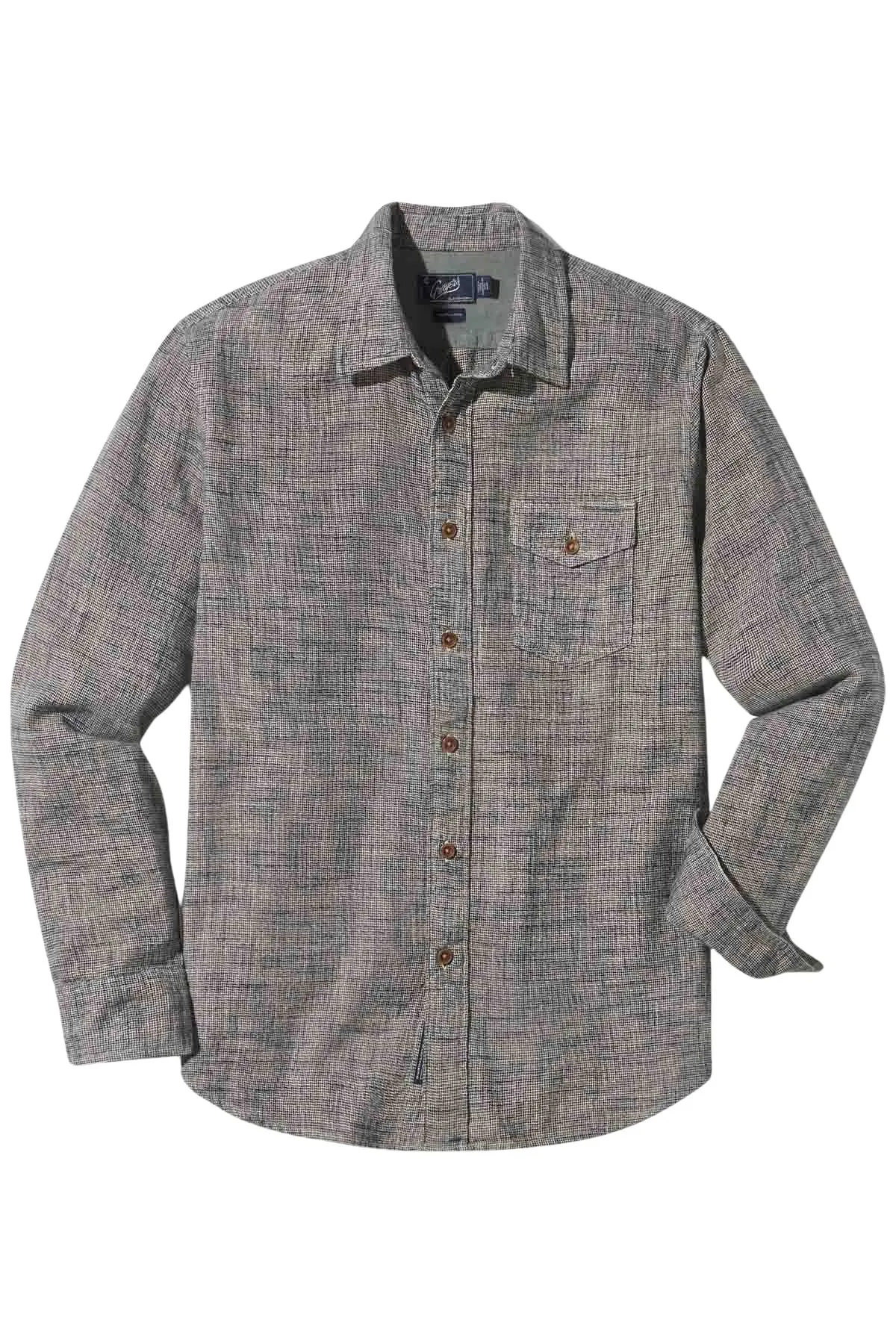 LINEAR SLUB TWILL SHIRT Moss Gray