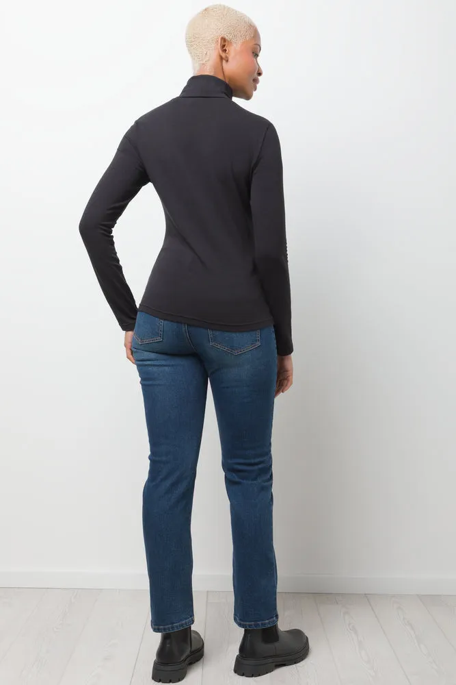 Long Sleeve Poloneck Black