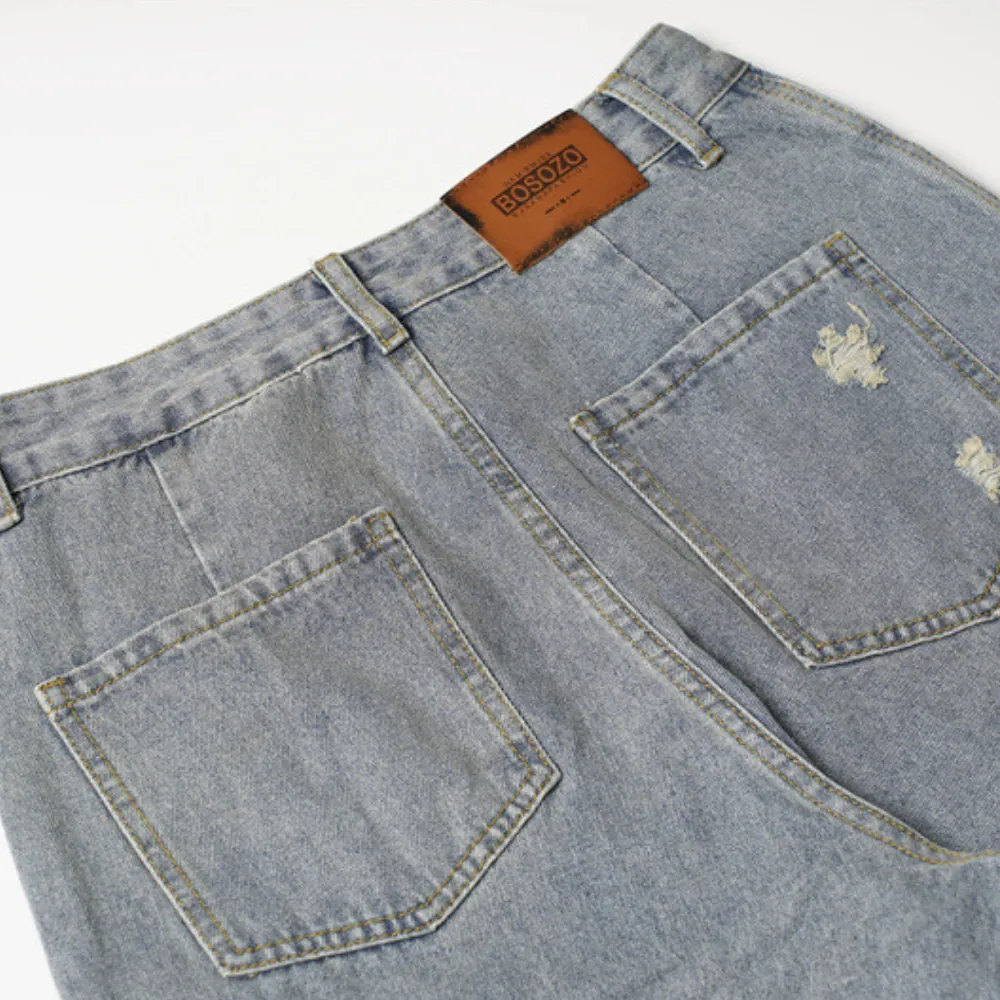 Loose fit ripped jeans