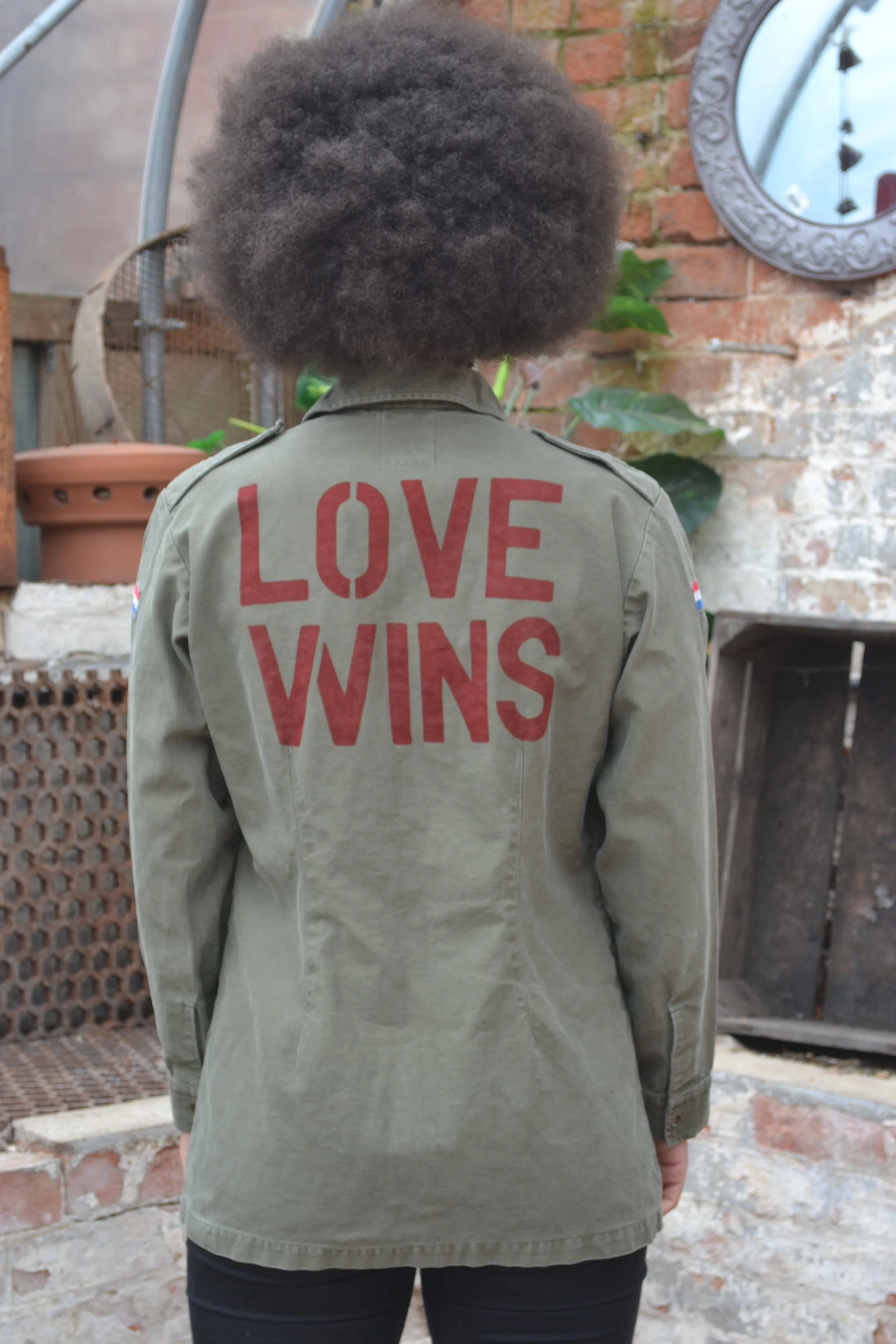 'Love Wins' Vintage Dutch Army Jacket