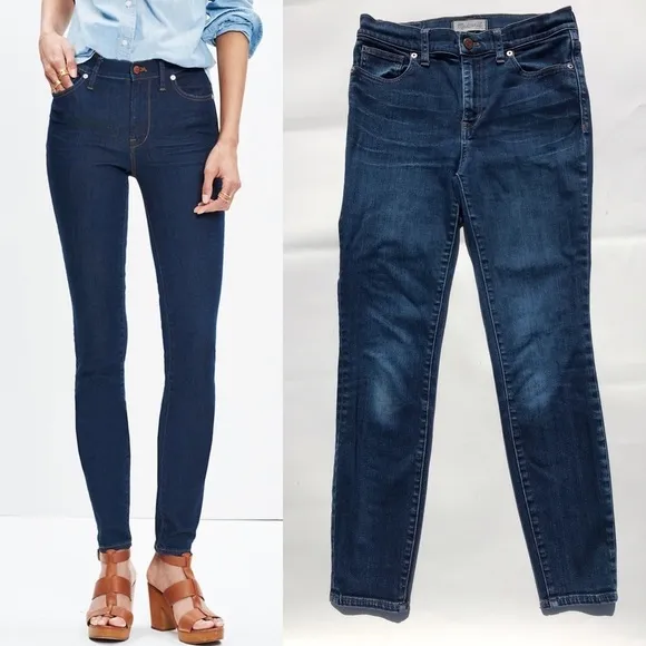 Madewell 9&quot; High-Rise Skinny Jeans Blue 28 $128