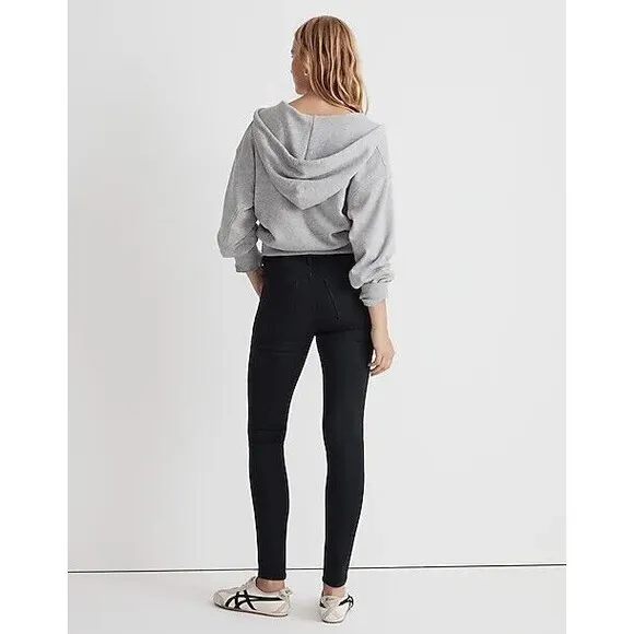 Madewell Petite Sz 32P Mid-Rise Roadtripper Skinny Jeans Bennett Black Wash NWT