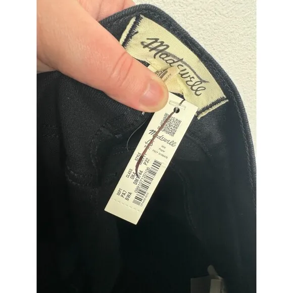 Madewell Petite Sz 32P Mid-Rise Roadtripper Skinny Jeans Bennett Black Wash NWT