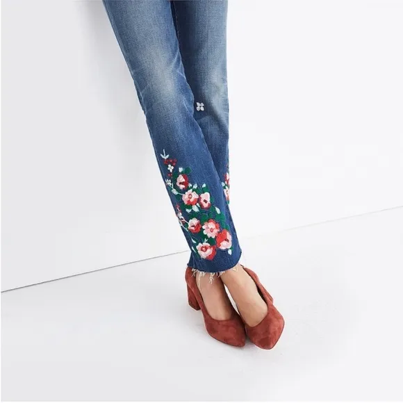 MADEWELL Slim Boy Jean Embroidered Floral Edition