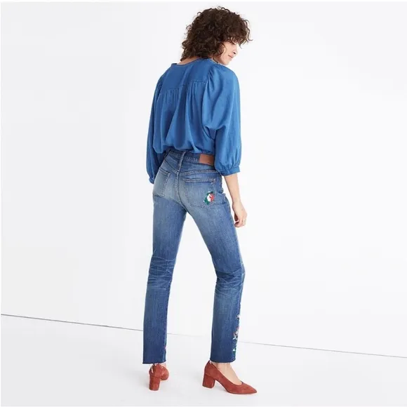 MADEWELL Slim Boy Jean Embroidered Floral Edition