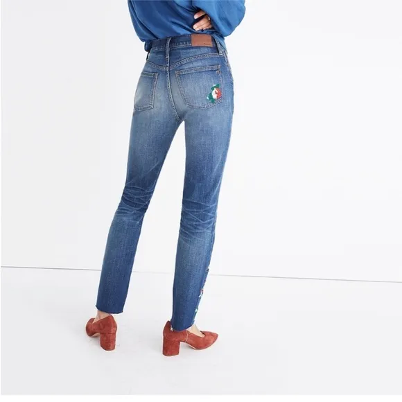 MADEWELL Slim Boy Jean Embroidered Floral Edition