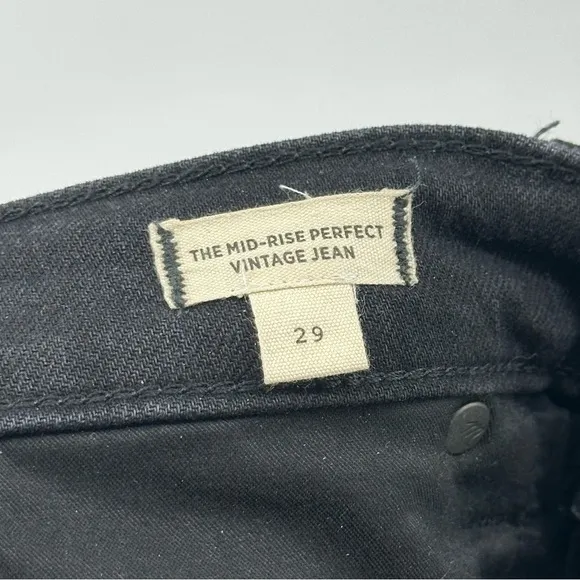 Madewell The Mid Rise Perfect Fit Black Jeans Womens 29