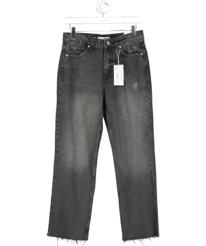 MANGO Black Blanca Straight-fit Cropped Jeans UK 10