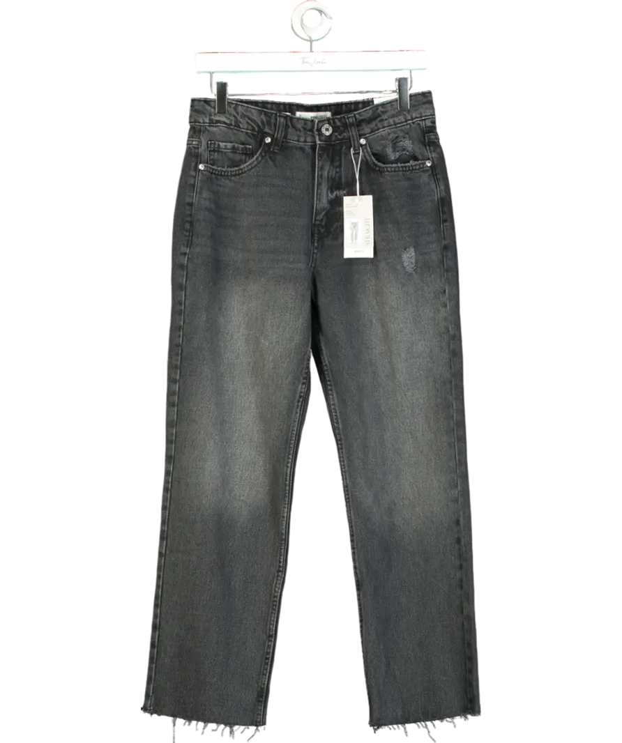 MANGO Black Blanca Straight-fit Cropped Jeans UK 10