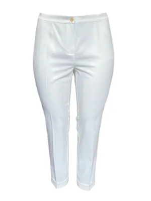 Marina Rinaldi Women's White Rapper Skinny Pants NWT