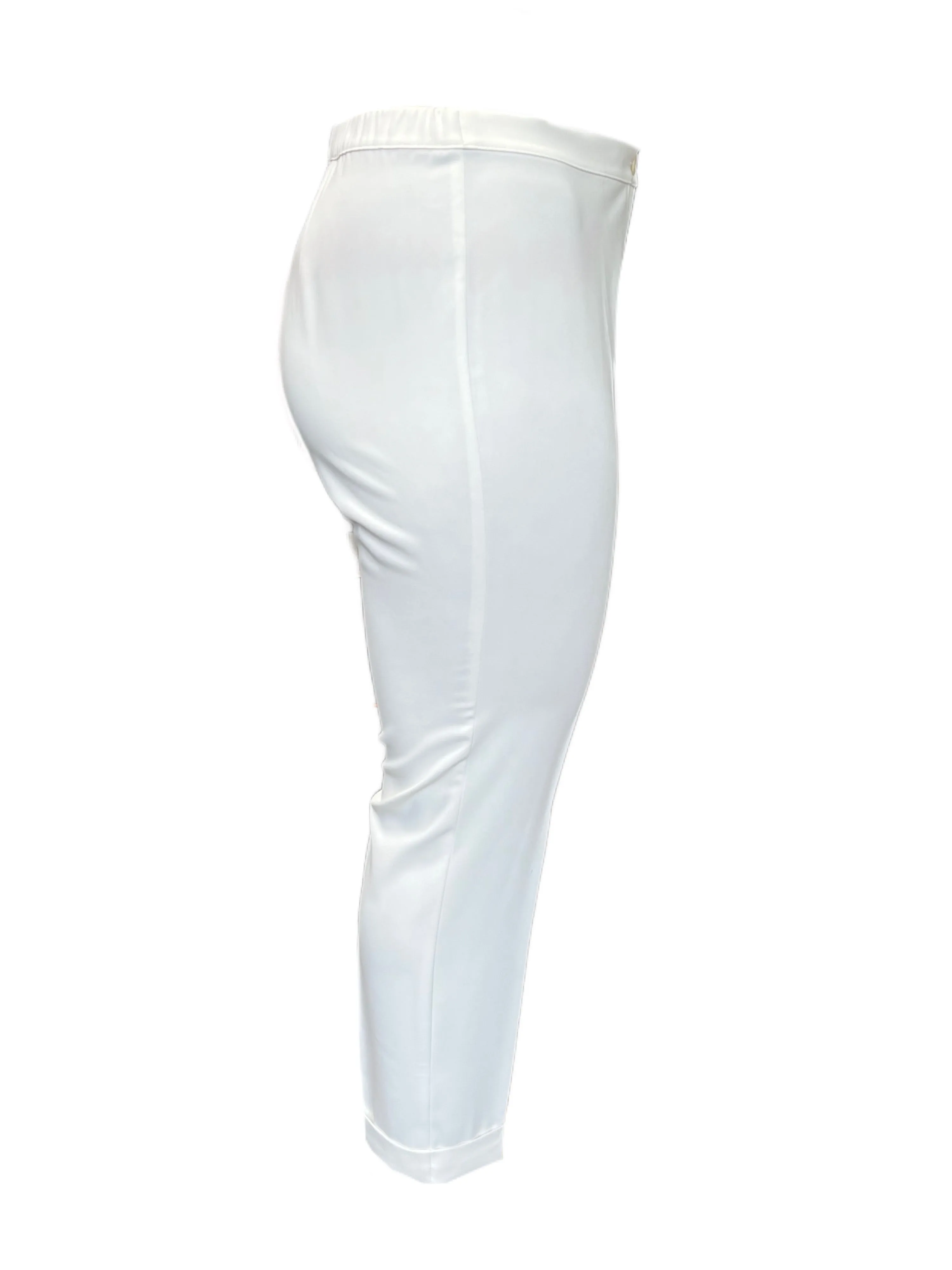 Marina Rinaldi Women's White Rapper Skinny Pants NWT