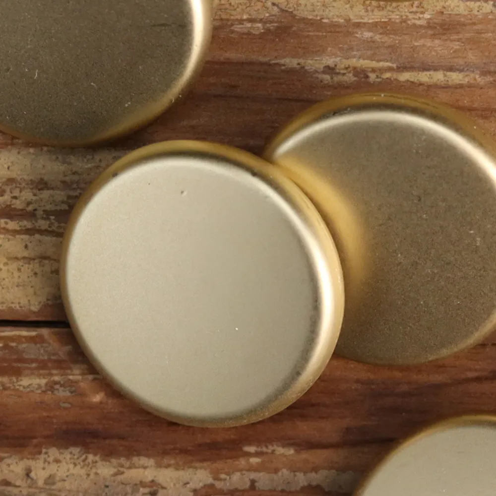 Matte Finish Black Silver Gold Flat Shank Metal Buttons for Denim Coats 18 Pack