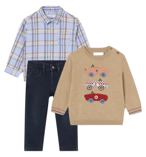 Mayoral 2191 Check Shirt, 2313 Jumper and 2533 Jeans In Stock Now