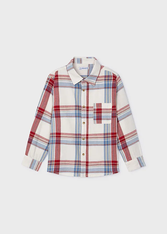 Mayoral 4114 Long Sleeve Check Shirt, 323 Jumper and 504 Slim Fit Jeans In Stock Now