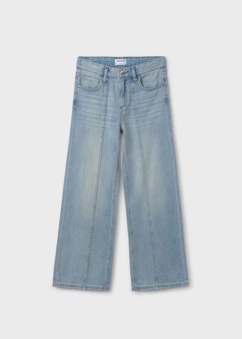 Mayoral Older Girls Flared Jeans 6538 Light Denim