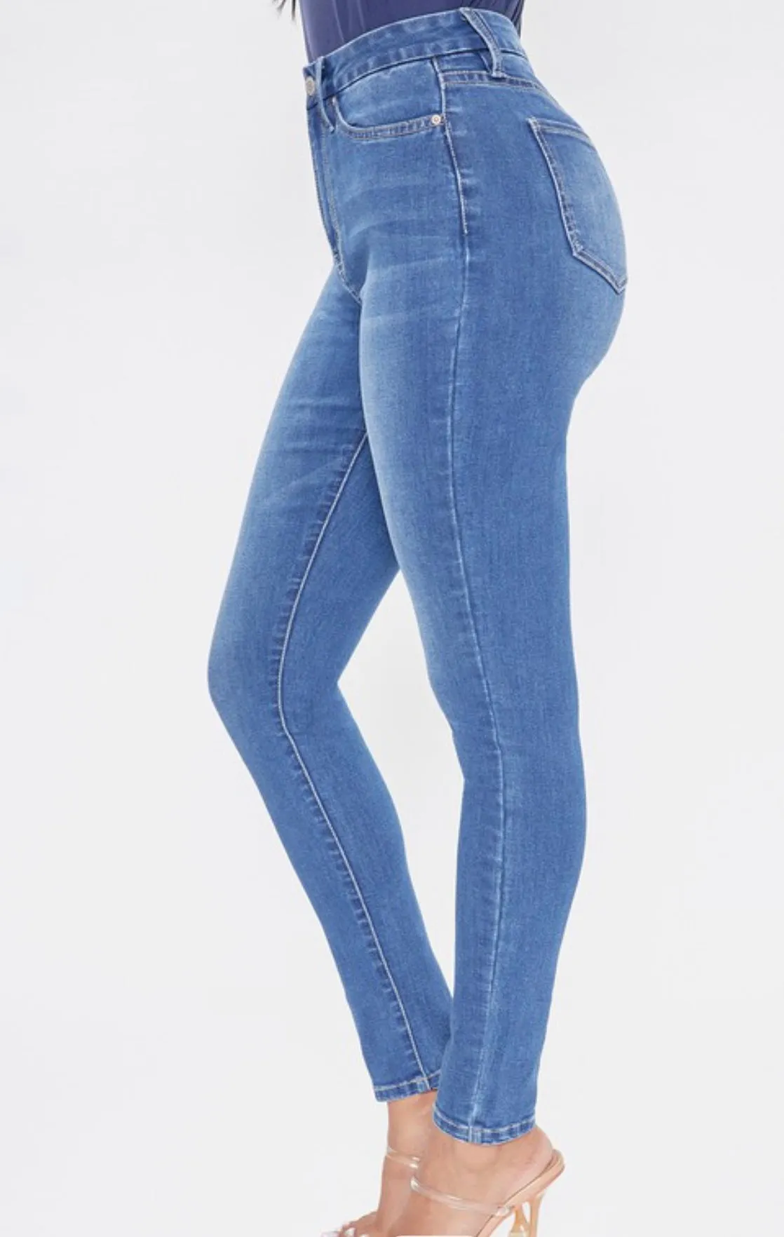 Medium Washed High Waist Curvy Baddie Jeans