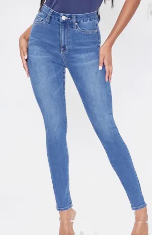 Medium Washed High Waist Curvy Baddie Jeans