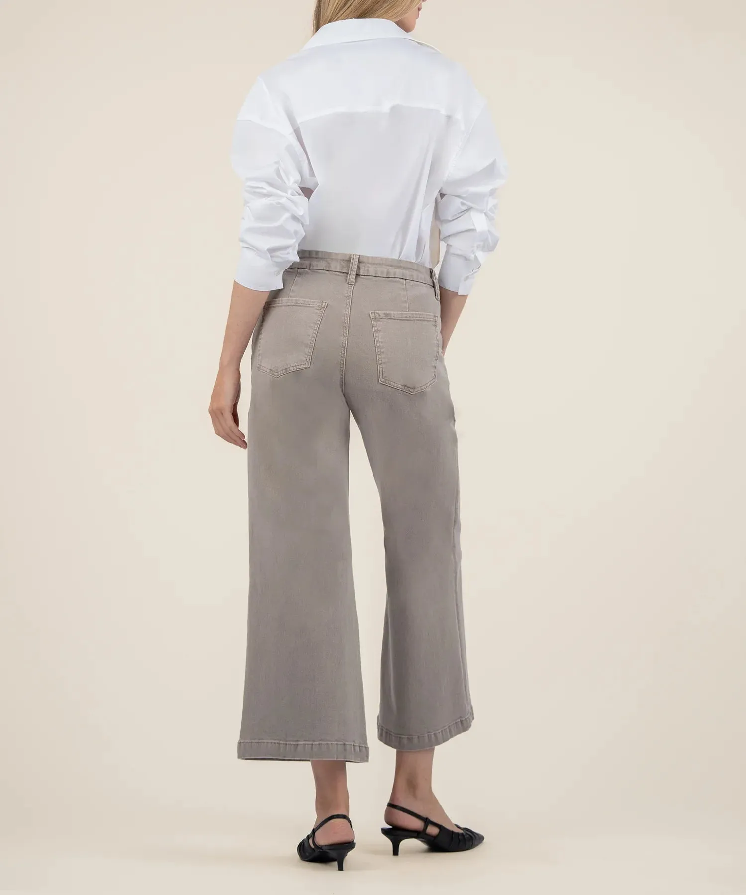 Meg High Rise Wide Leg In Coffee Cream