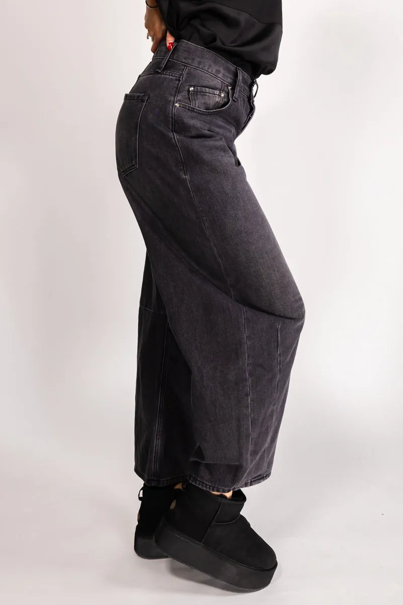 MEIMEIJ Mørk grå jeans med balloon fit