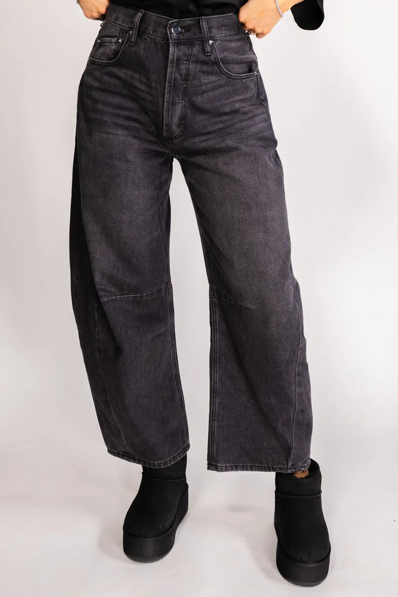 MEIMEIJ Mørk grå jeans med balloon fit