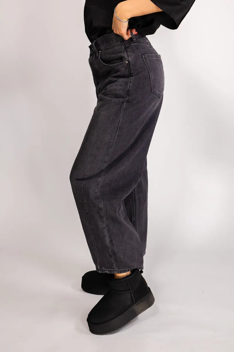 MEIMEIJ Mørk grå jeans med balloon fit