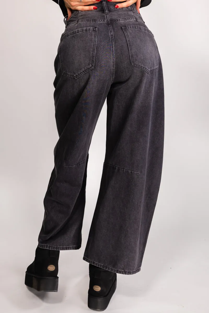 MEIMEIJ Mørk grå jeans med balloon fit