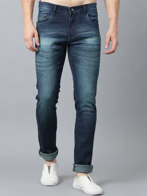 Men Blue Slim Fit Mid-Rise Clean Look Stretchable Jeans