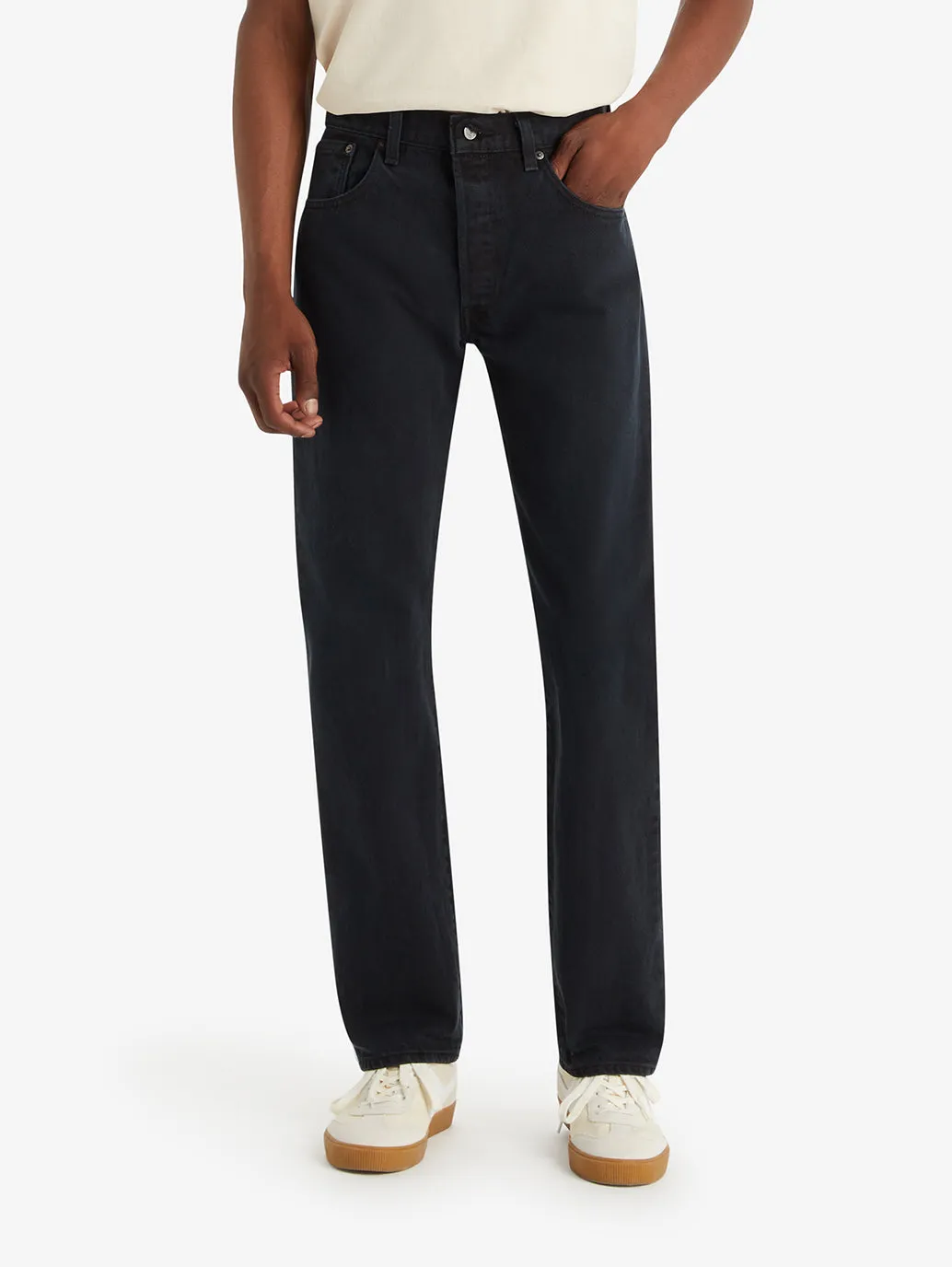 Men's 501 Blue Straight Fit Mid Rise Jeans