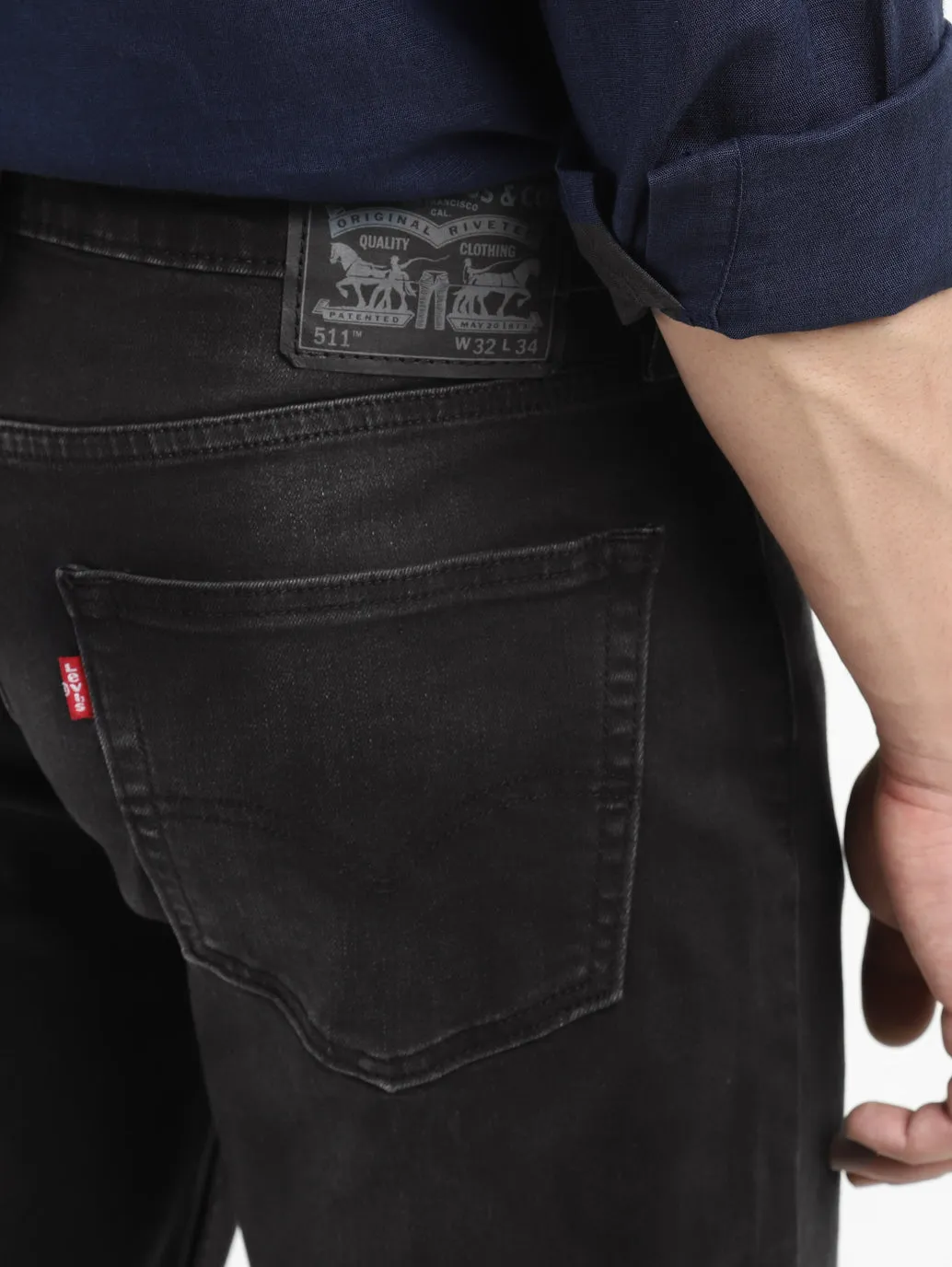 Men's 511 Black Slim Fit Mid Rise Jeans