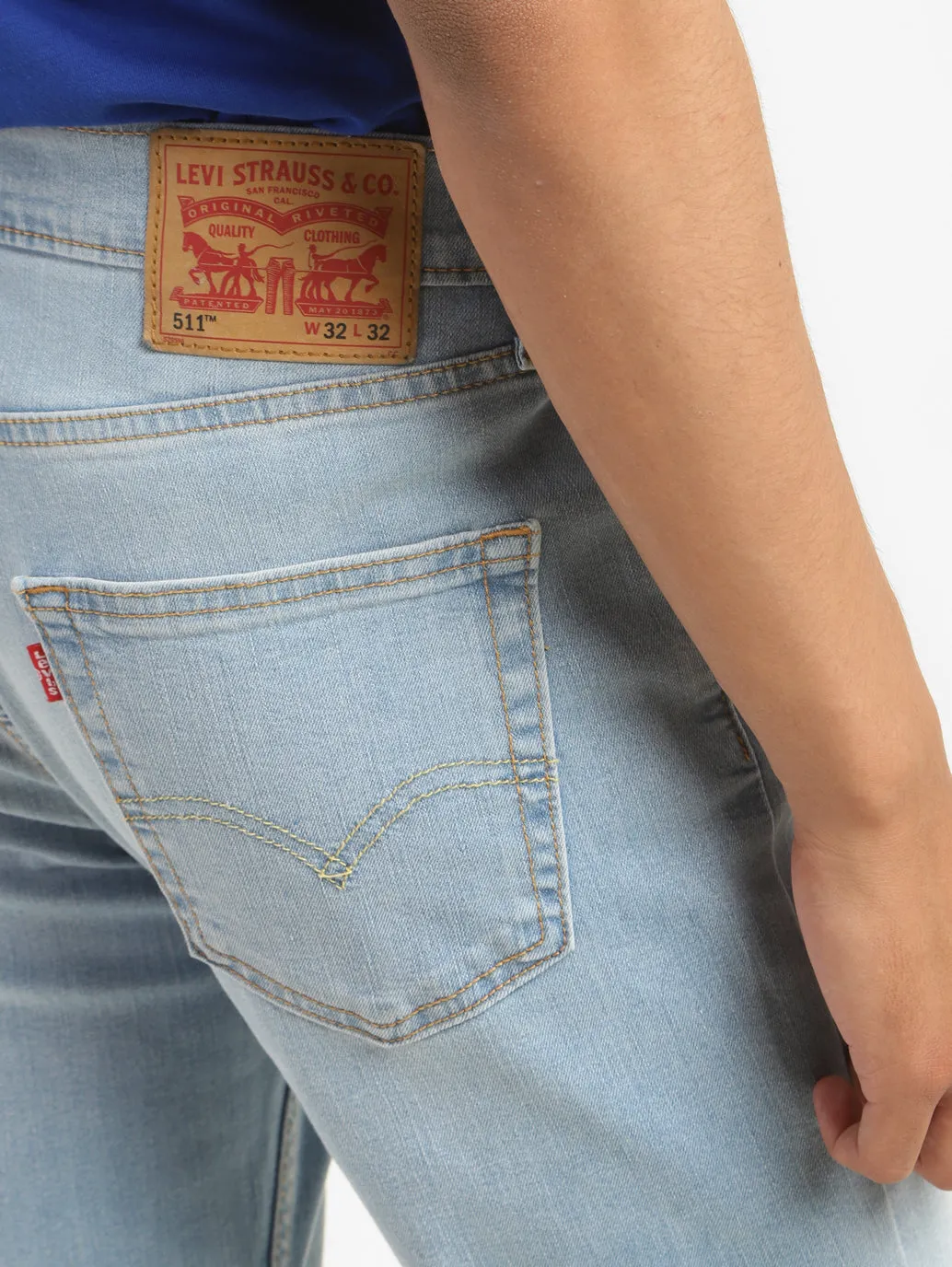 Men's 511 Blue Slim Fit Mid Rise Jeans