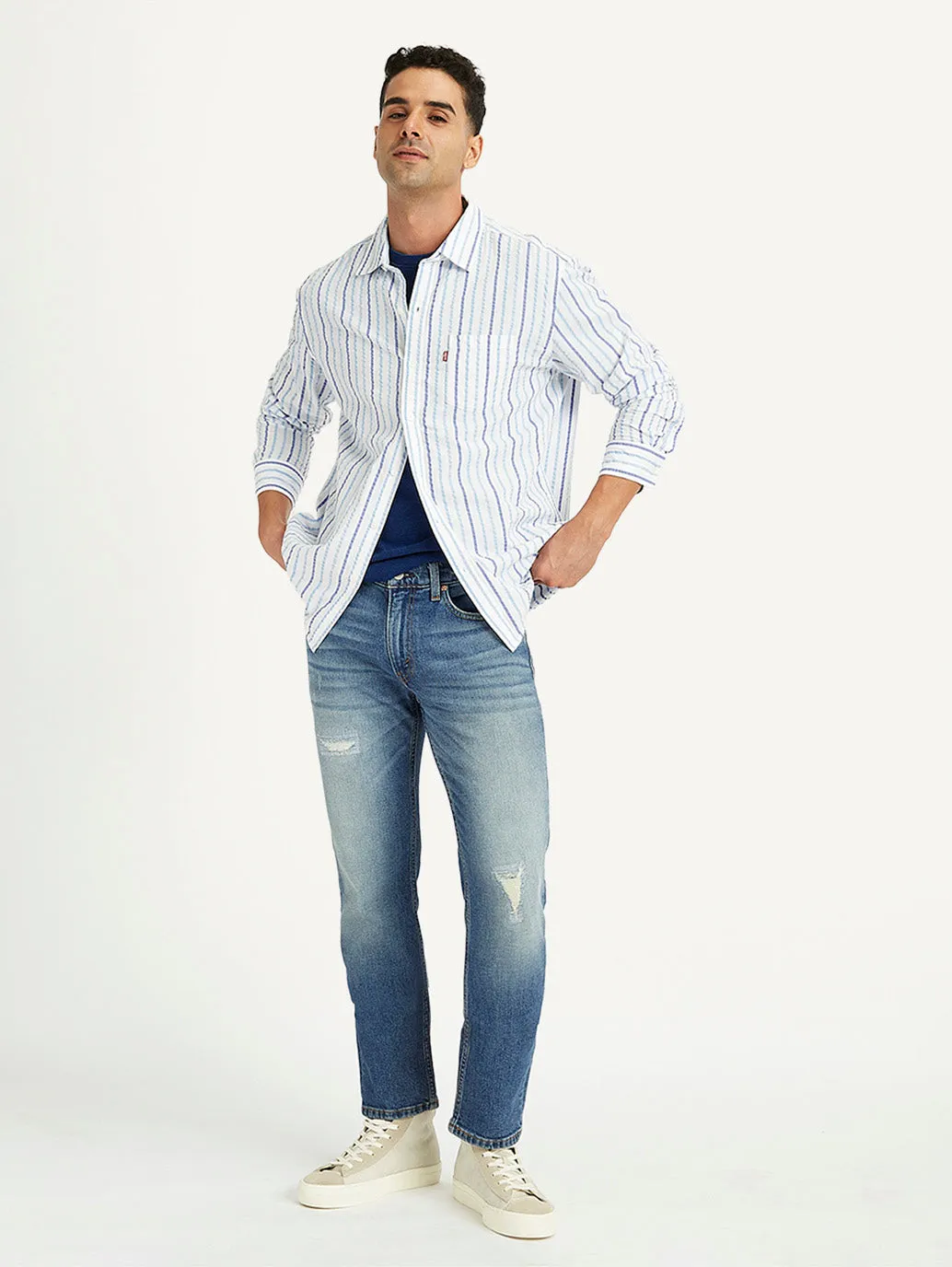Men's 511 Blue Slim Fit Mid Rise Jeans