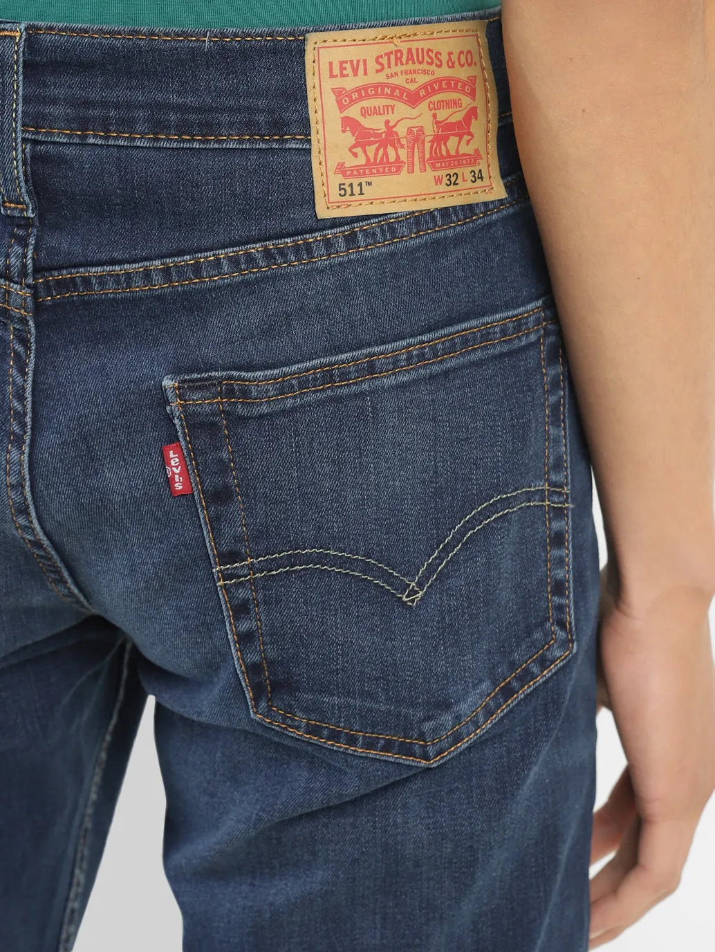 Men's 511 Blue Slim Fit Mid Rise Jeans