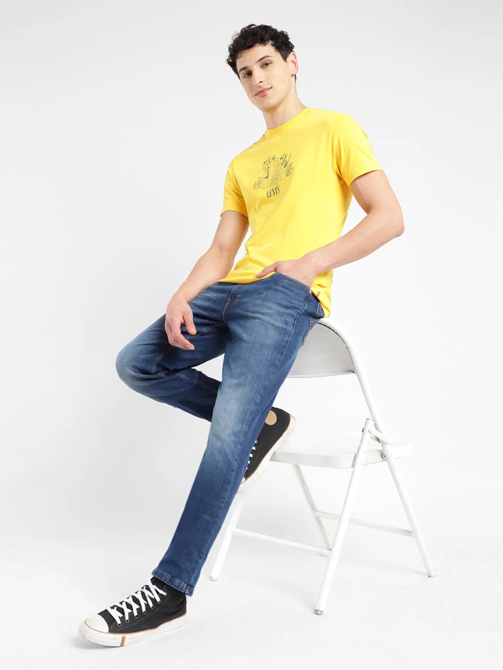 Men's 511 Dark Blue Slim Fit Mid Rise Jeans