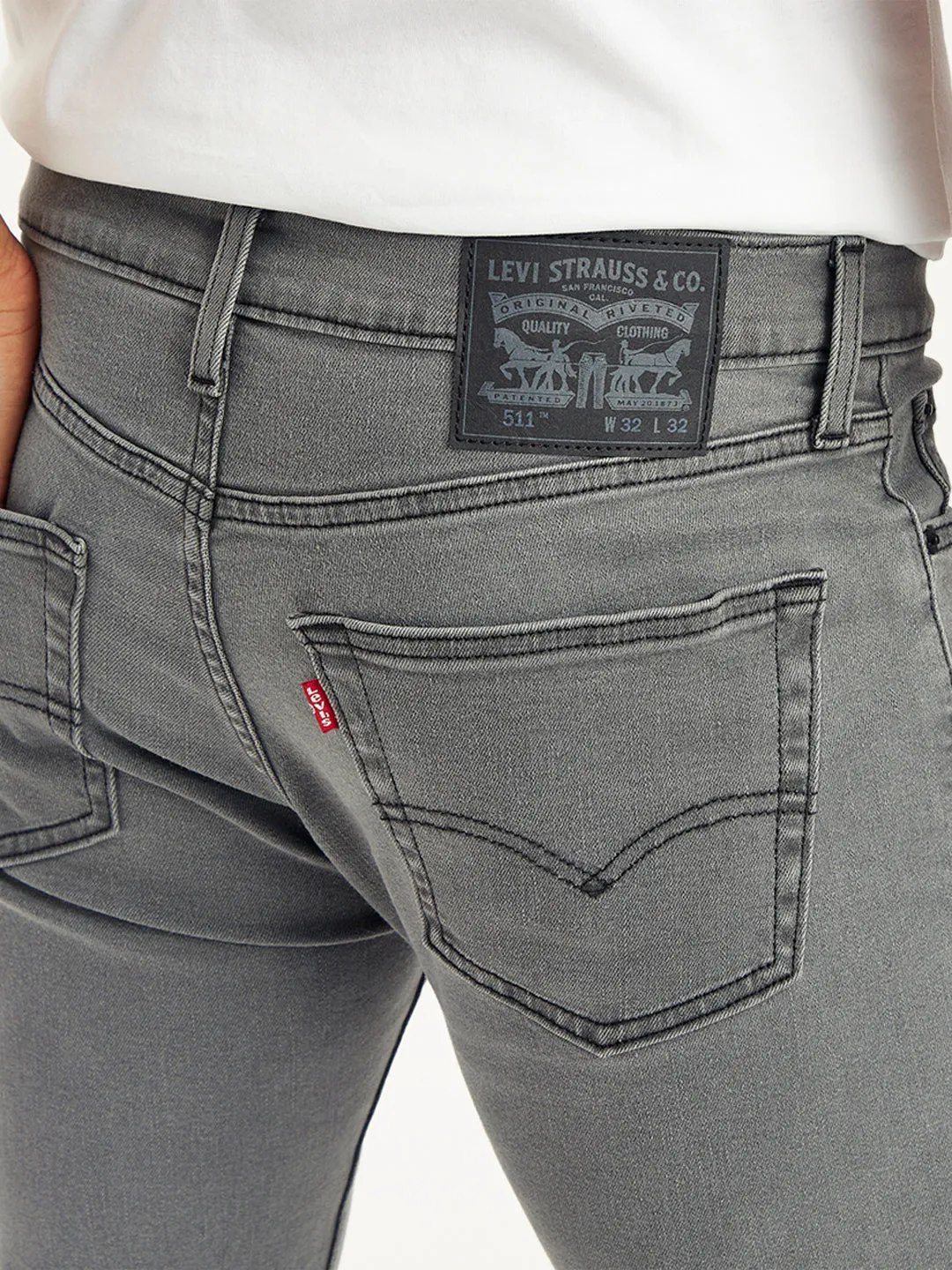 Men's 511 Light Grey Slim Fit Mid Rise Jeans
