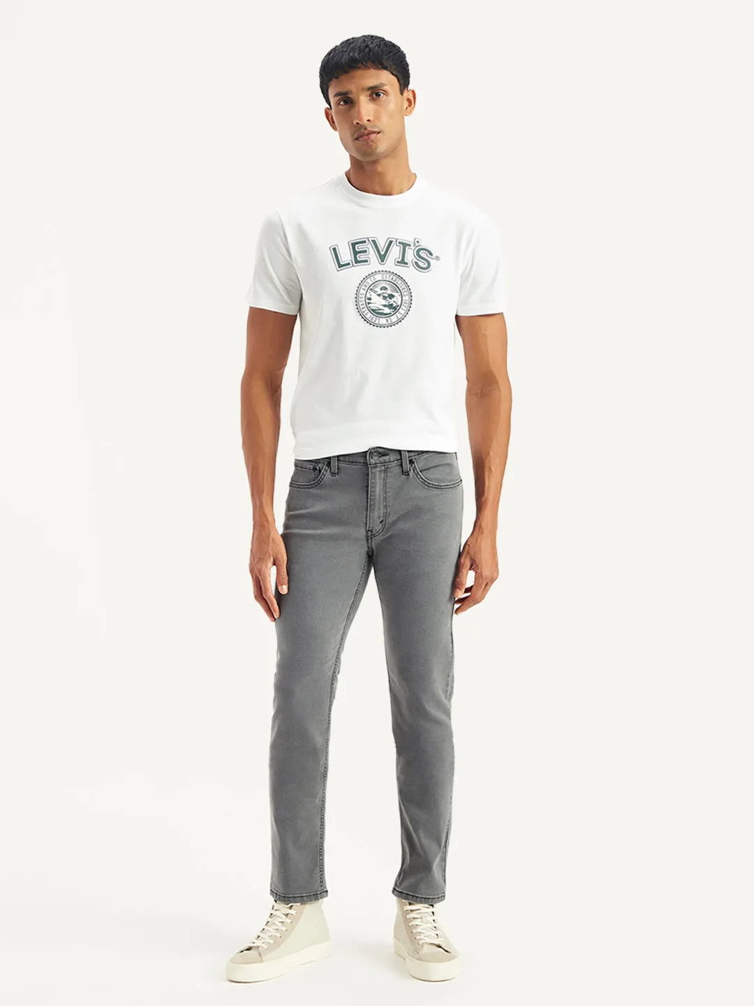 Men's 511 Light Grey Slim Fit Mid Rise Jeans