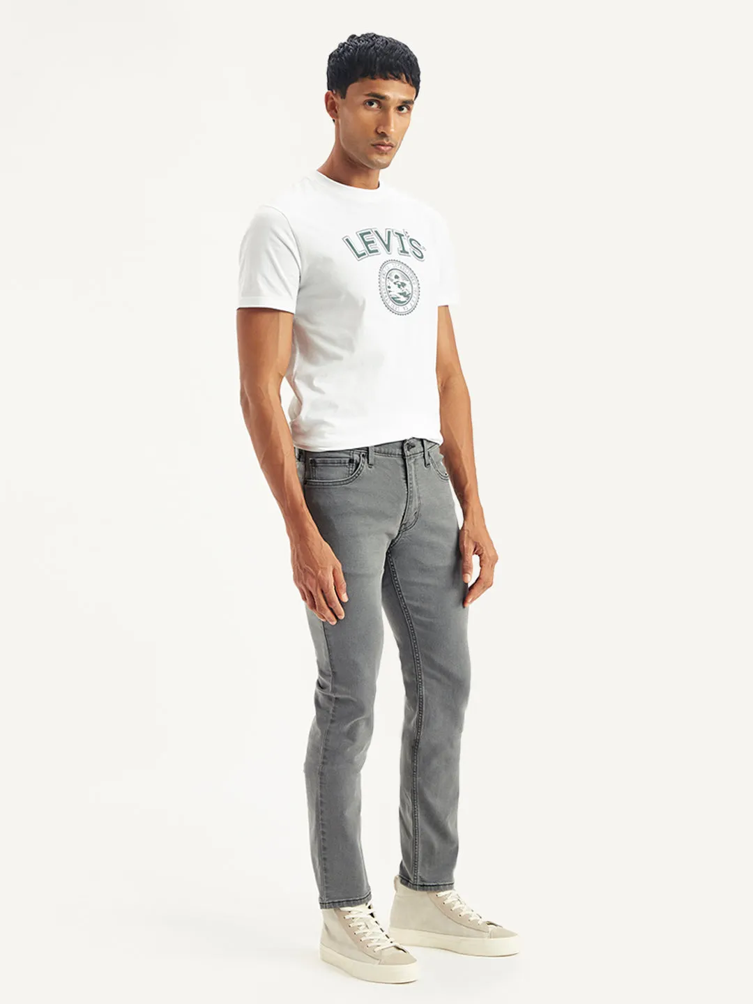 Men's 511 Light Grey Slim Fit Mid Rise Jeans