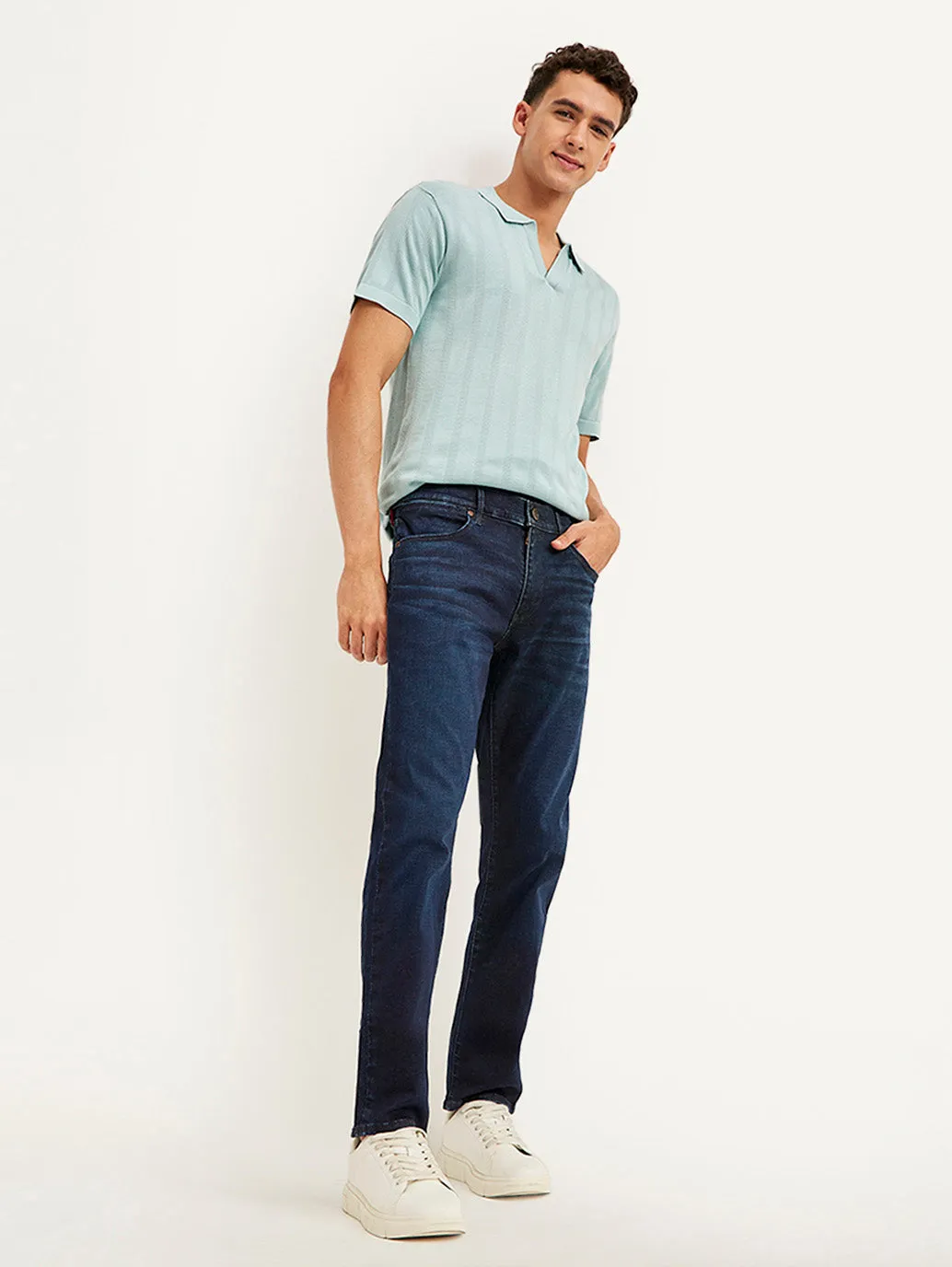 Men's 511 Navy Blue Slim Fit Mid Rise Jeans