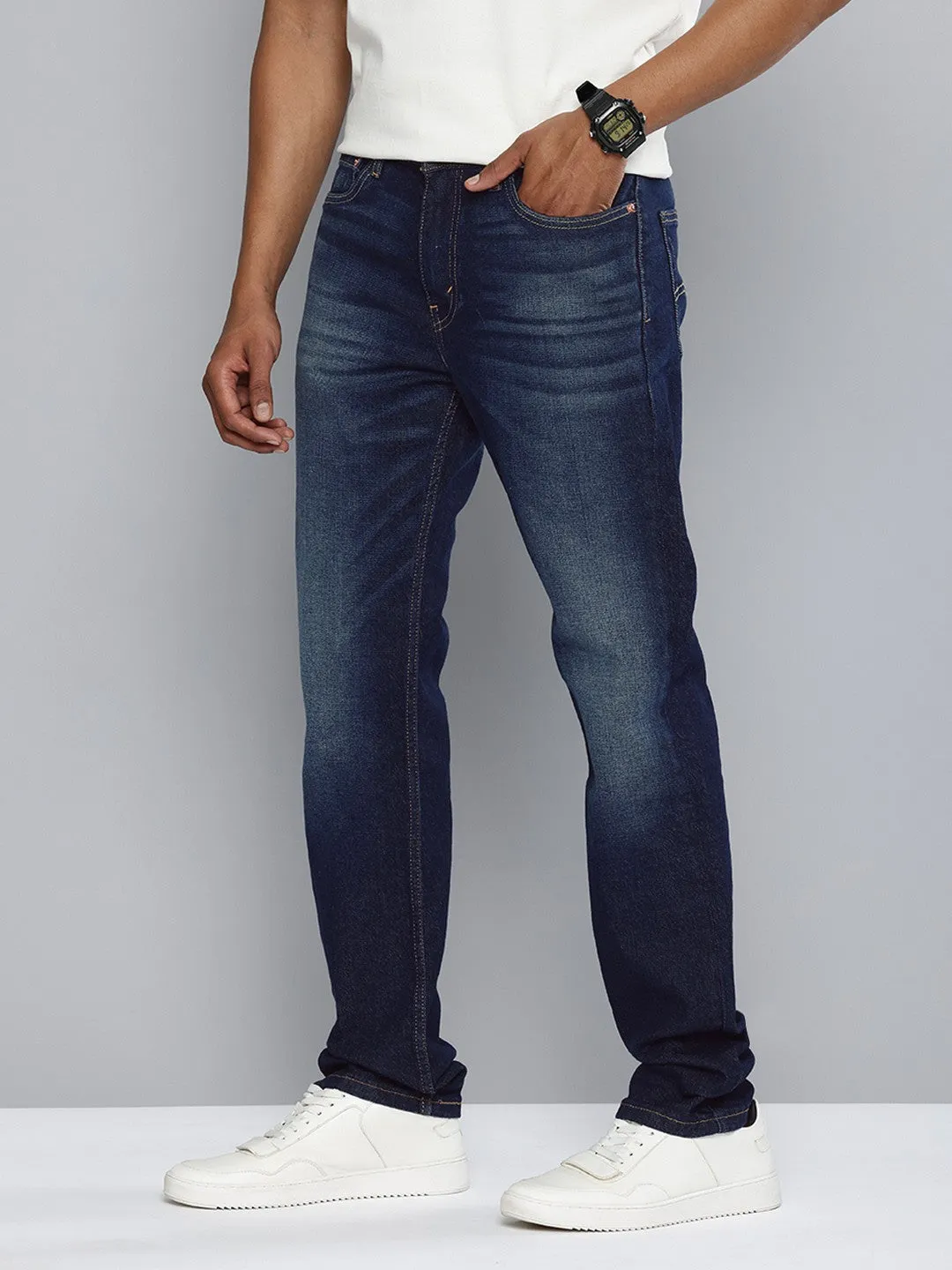 Men's 511 Navy Blue Slim Fit Mid Rise Jeans